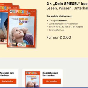 &#034;DEIN SPIEGEL&#034; 2 Ausgaben gratis testen