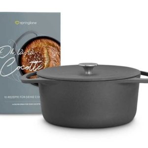 Springlane Cocotte Gusseisen-Bräter | (rund 24cm / 4L) 39,99€ statt 49,90€ | (rund 28cm / 6L) 55,99€ statt 69,90€ | (oval 33cm / 6,5L) 55,99€ statt 69,90€