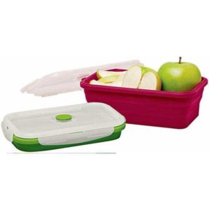 10er-Set Silikon-Frischhaltedosen (faltbare Lunch-Bento-Box /  5 x rot 1200 ml &#043; 5x grün 800 ml) für 17,95€ (statt 33€)