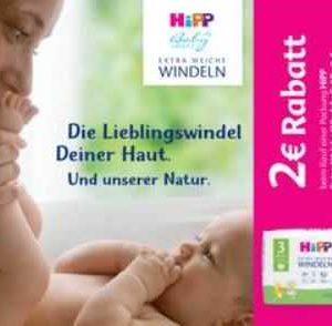 * Regional Niedersachsen* HiPP Extra Weiche Windeln 20 Stück Probierpack Gr. 3-5 für 0,00€ mit Coupon