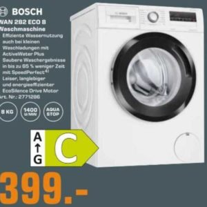 BOSCH WAN282ECO8 Serie 4 Waschmaschine für 399,00€ statt 475,99€