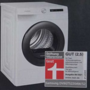 Saturn: Samsung DV 8 GT 5220 AW/S2 Wärmepumpentrockner für 555€ statt 659,99€ vom 02.-17.05.2022