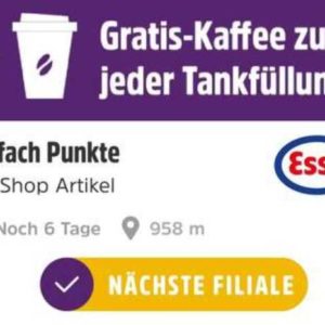 GRATIS-Kaffee zu jeder Tankfüllung bei Esso mit DeutschlandCard