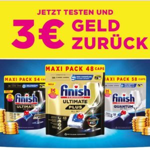 3€ Geld zurück beim Kauf von Finish Spülmaschinentabs vom 01.03. - 31.05.2023