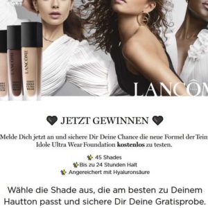 Aktion beendet - Gratisprobe Lancome Teint Idole Ultra Wear Foundation!