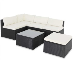 Casaria Polyrattan Lounge-Set 16-tlg. Schwarz/Creme für nur 434,95€ statt 544,95€