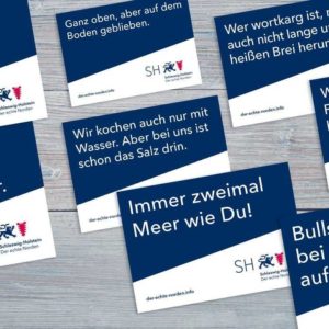 Postkarten und Aufkleber kostenlos bestellen mit Echte-Norden-Sprüche