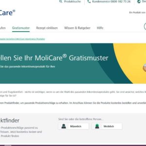 Gratis Inkontinenzproduktmuster bei MobilCare