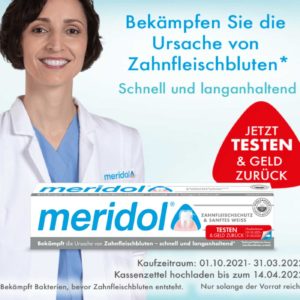 🦷 GRATIS meridol SANFTES WEISS Zahnpasta kostenlos testen