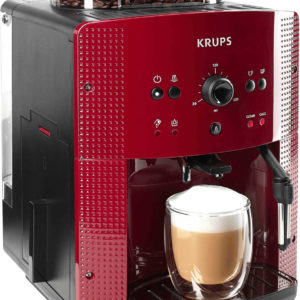 Krups Kaf­fee­voll­au­to­mat EA8107, mit Ke­gel­mahl­werk, rot für 239 € (statt 299 €)