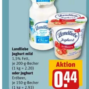 Landliebe Joghurt für 0,14€ mit Marktguru und REWE