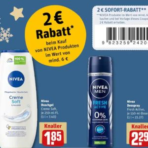 2€ Sofortrabatt bei Rewe für Nivea ab 6€