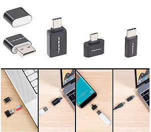 Pearl: microSD-Kartenleser &amp; USB-OTG-Adapter-Set für Micro-USB &amp; USB Typ C (gratis statt €9,99 &#043; VSK)