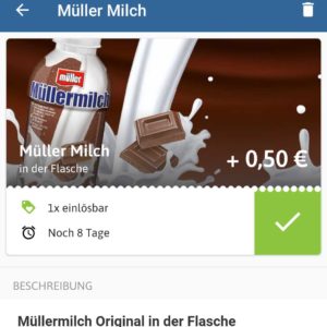 [Reebate/Kaufland/Lidl] Freebie – Müller Milch mit 0,01€ Gewinn – 0,50€ Cashback von Reebate