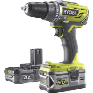 Ryobi Akku-Bohrschrauber R18DD3-252S (5Ah &#043; 2Ah Akku, Ladegerät, Tasche) für 125,90€ (statt 207€)