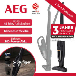 eBay: AEG Akku Staubsauger QX6-1-42GG beutellos kabellos Zyklon Bodensauger Handsauger 2in1 (99,99€ statt 144,99€)