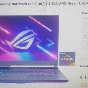 17 zoll Gaming Notebook mit Geforce RTX3060 für 1.804,95€ inkl. Versand!!