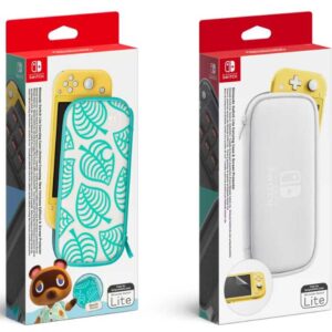 Nintendo Switch Lite Tasche &amp; Schutzhülle (Standard Weiß &amp; Animal Crossing: New Horizons)