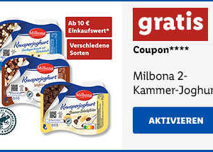 Gratis Milbona Knusperjoghurt ab 10€ (Lidl App)