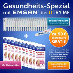 20x Nasenbalsam &amp; 10x Bad Emser Pastillen gratis zur Bestellung bei UTRY.ME für 29,90€