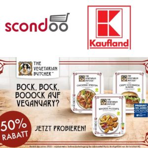 The Vegetarian Butcher / Beflügel-Nuggets oder Crispi-Chickimicki-Burgerpatties  für 1,25€ statt 2,49€ bei Kaufland dank 50% Cashback von Scondoo (02.02. - 05.02.2023)