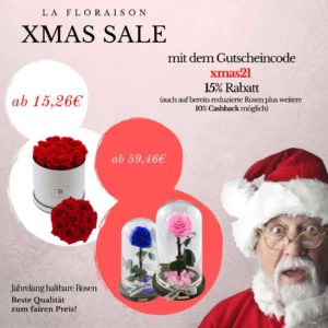 LA FLORAISON bis zu 25% Rabatt auf Rosenboxen &amp; Rosen im Glas